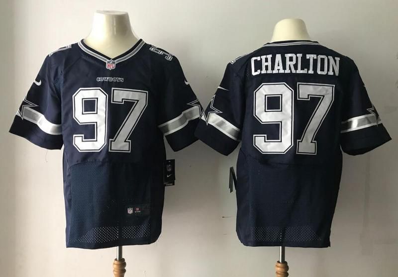 Men Dallas Cowboys 97 Charlton Blue Nike Elite NFL Jersey